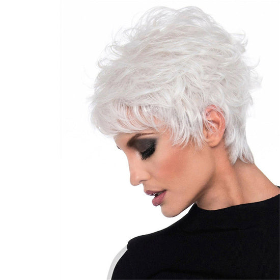 White Chemical Fiber High Temperature Silk Wig Women&