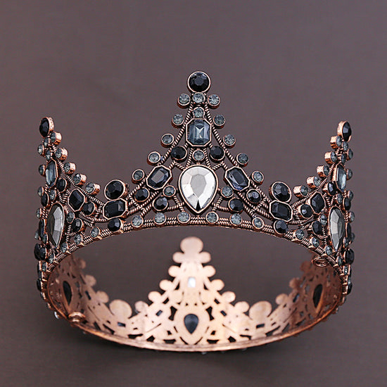 Vintage Red Copper Headdress Black Queen Crown