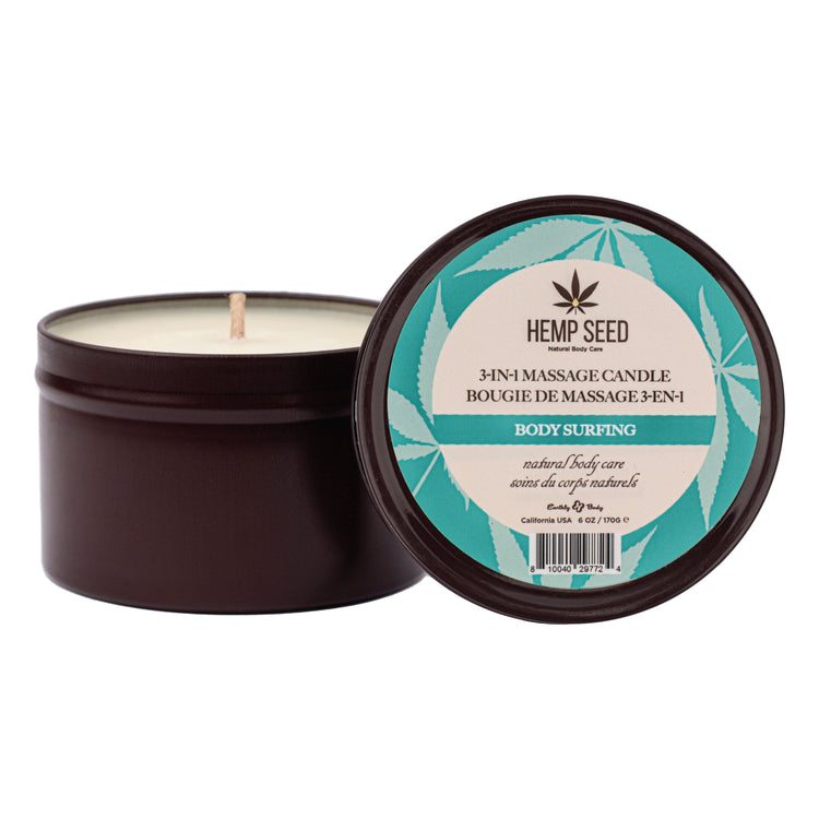 Hemp Seed 3-in-1 Massage Candle Body Surfing 6oz