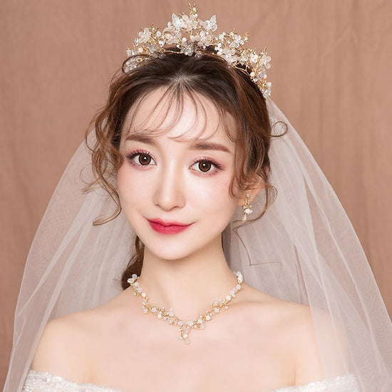 Crown Three-piece Headdress Crown Veil Super Fairy Series