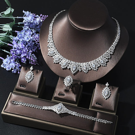 Zircon Necklace and Earrings