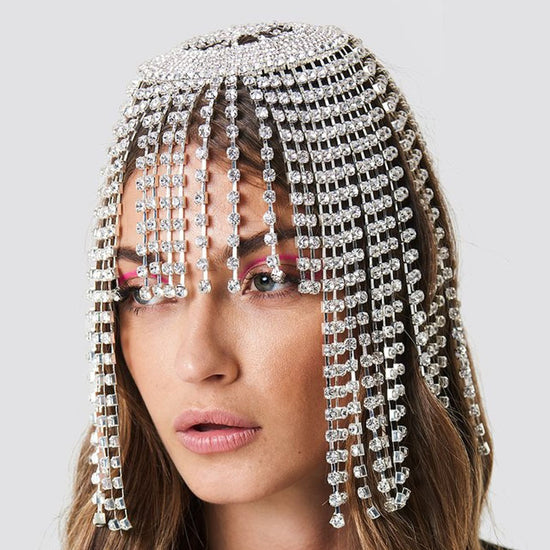 Rhinestone Headdress Exaggerated Fringe