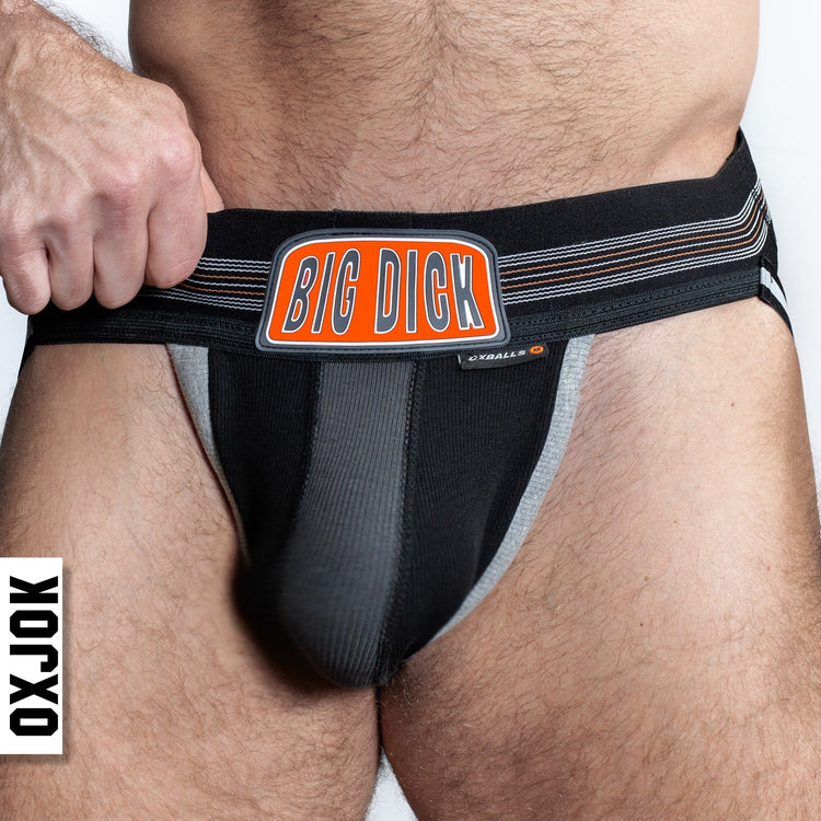 BULGER, the big pouch jock, BLACK IRON, MEDIUM