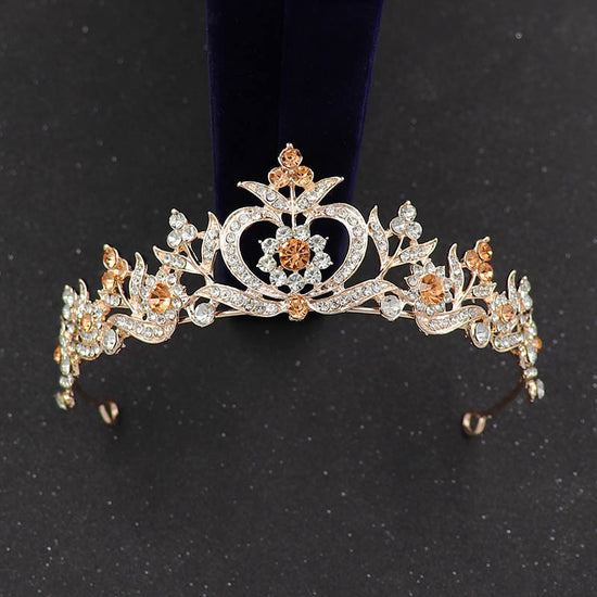 Rhinestone Heart Bridal Crown