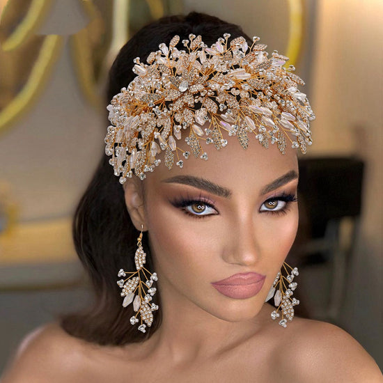 Gold Luxurious Hair Tiara Headpiece