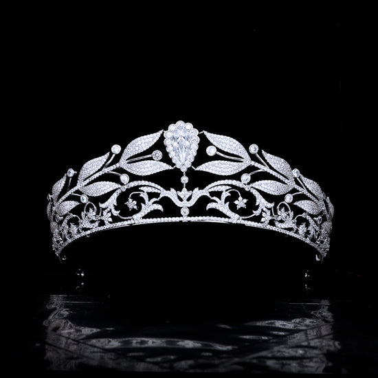 Vintage Laurel Leaf Crown Copper Zircon