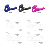 MULTI ORGASM BENDABLE STRAP-ON - L - NIGHT BLUE