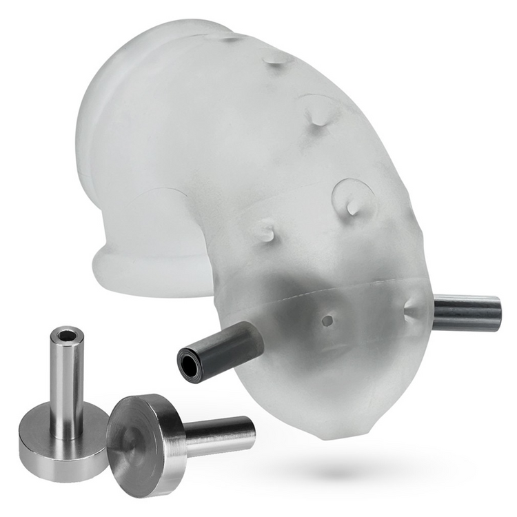 AIRLOCK ELECTRO, air-lite vented chastity, CLEAR ICE